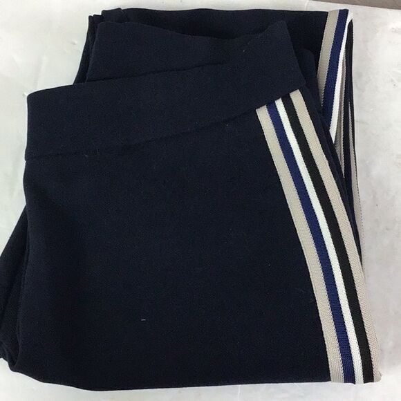 ROQA Designed In Germany Navy Side Stripe Knit Skinny Pants Size Small - Picture 8 of 10